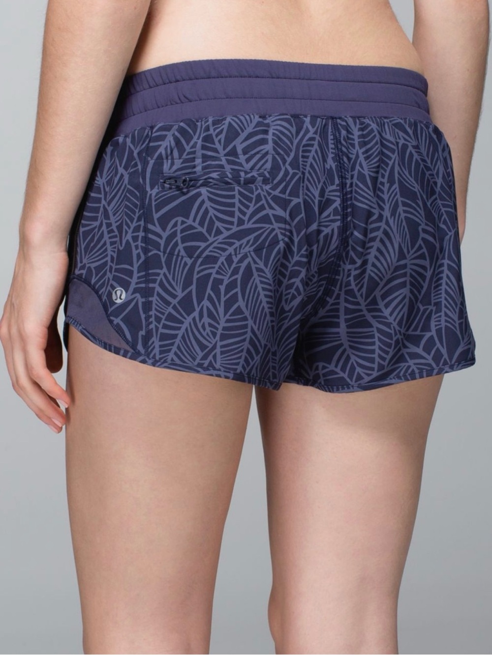 Lululemon Hotty Hot Short in Pretty Palm Cadet Greyvey and Cadet Blue